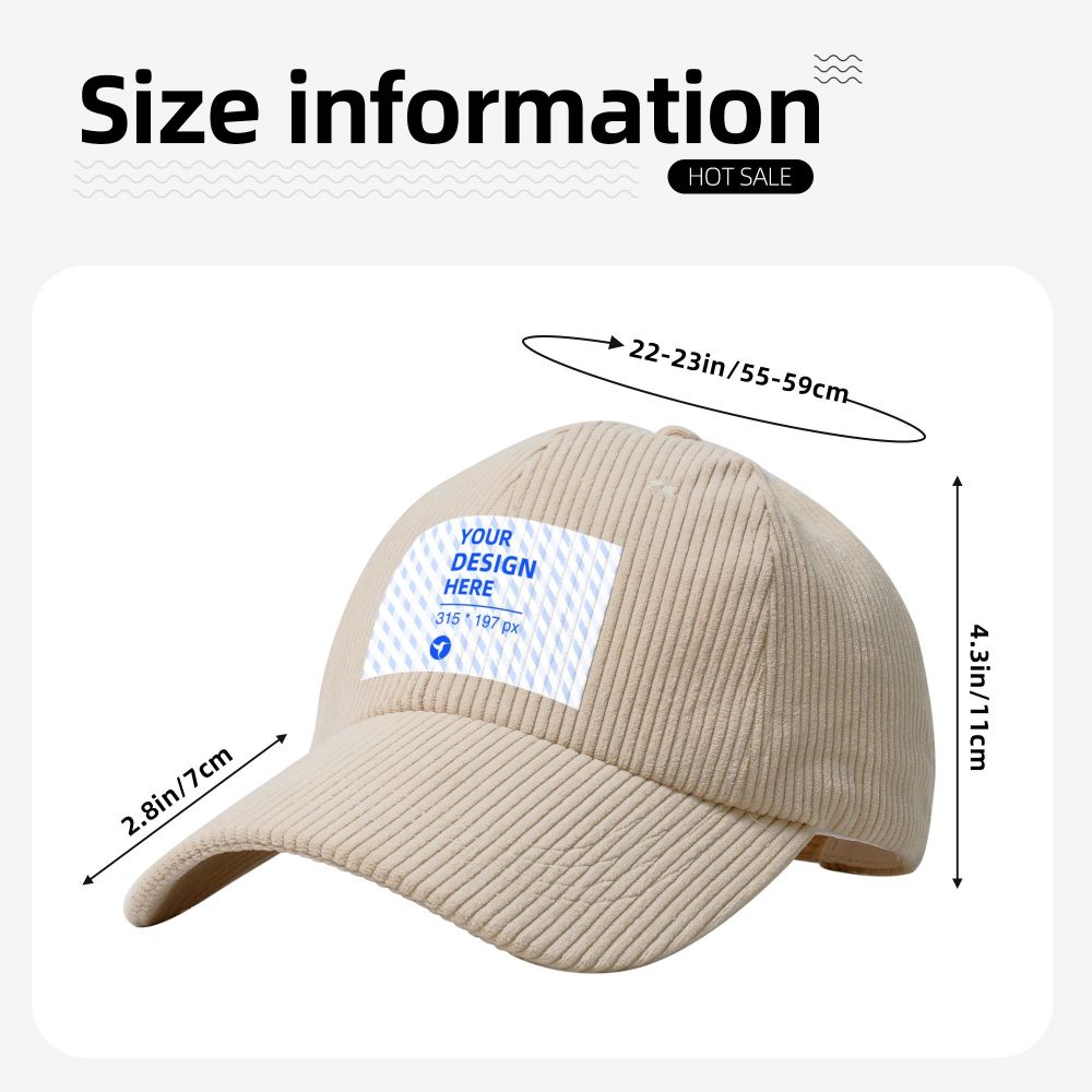 Corduroy baseball cap - YIHE Customize