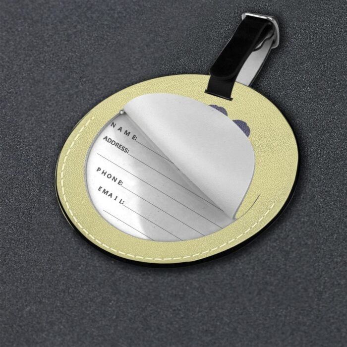 Round PU Leather Luggage Tag